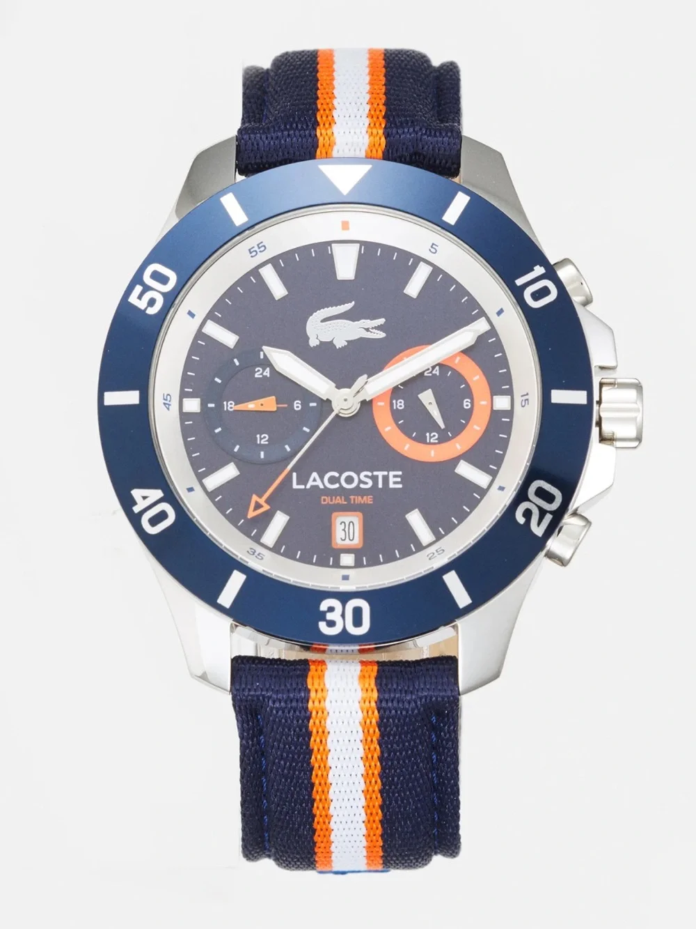 New Uniq Lacoste Blue and Orange Sport Chronograph Watch